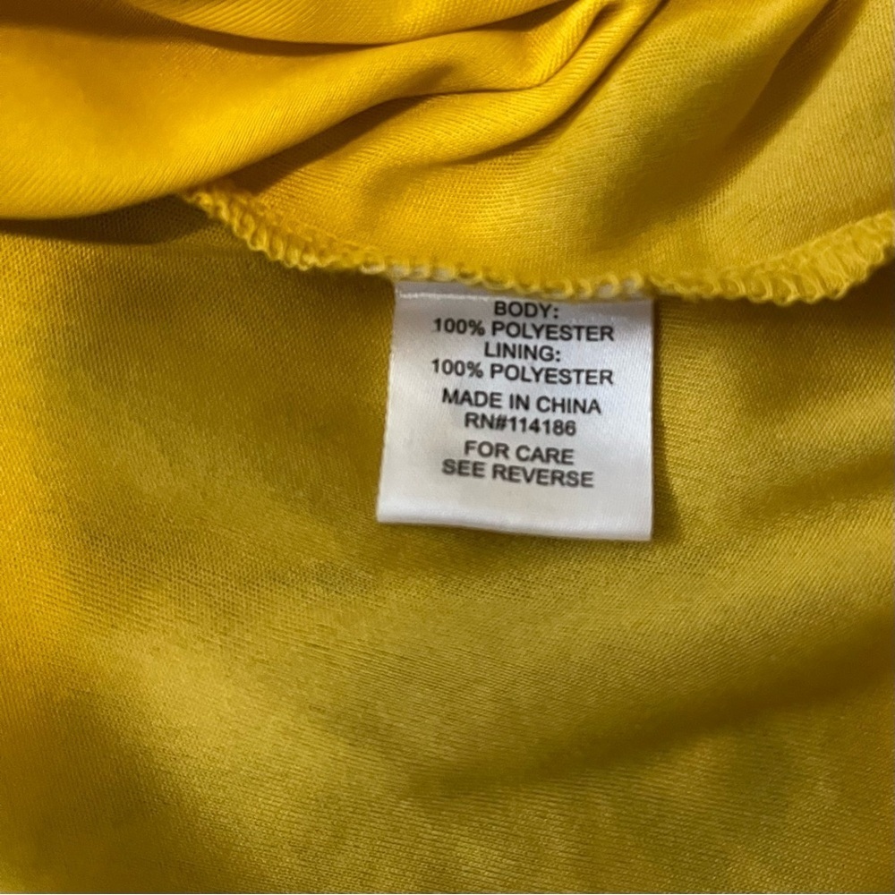 Retrology retro floral yellow blouse Women PL rushed short sleeves V- neck bow - Picture 16 of 16